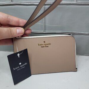 NEW Kate Spade Lucy Small L-Zip Wristlet Toasted Hazelnut w/ Tags New York